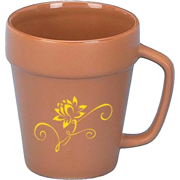 14 Ounce Terra Cotta Handled Flower Pot Mug - 14 Ounce Terra Cotta Handled Flower Pot Mug - Image 1 of 1