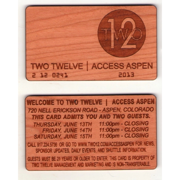2" x 3.5" - Hardwood Business Cards - Customized Shapes - 2" x 3.5" - Hardwood Business Cards - Customized Shapes - Image 2 of 4