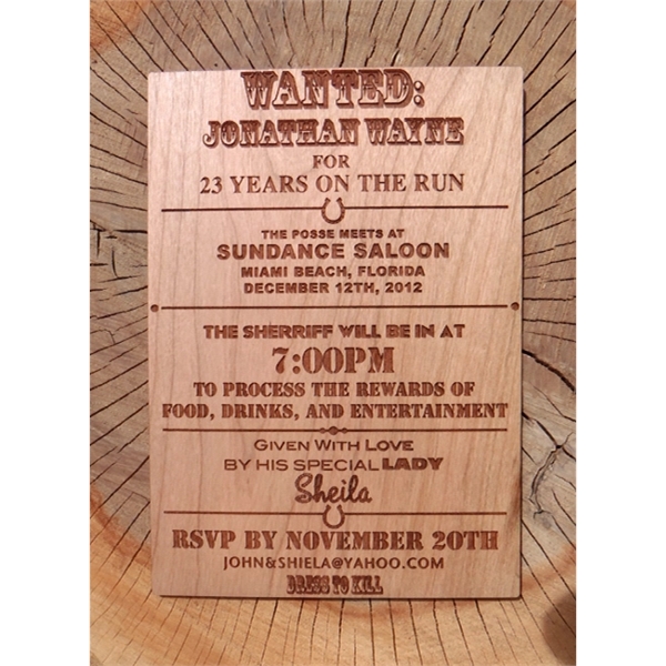 4" x 5" -  Hardwood Cards - Invitations - 4" x 5" -  Hardwood Cards - Invitations - Image 3 of 3