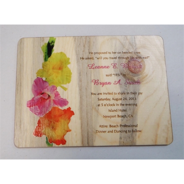 4" x 5" -  Hardwood Cards - Invitations - 4" x 5" -  Hardwood Cards - Invitations - Image 4 of 4