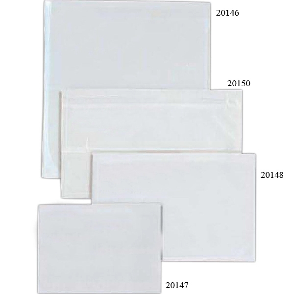 Plastic File Pockets, Adhesive Transparent, 6 1/4" X 4 1/2"