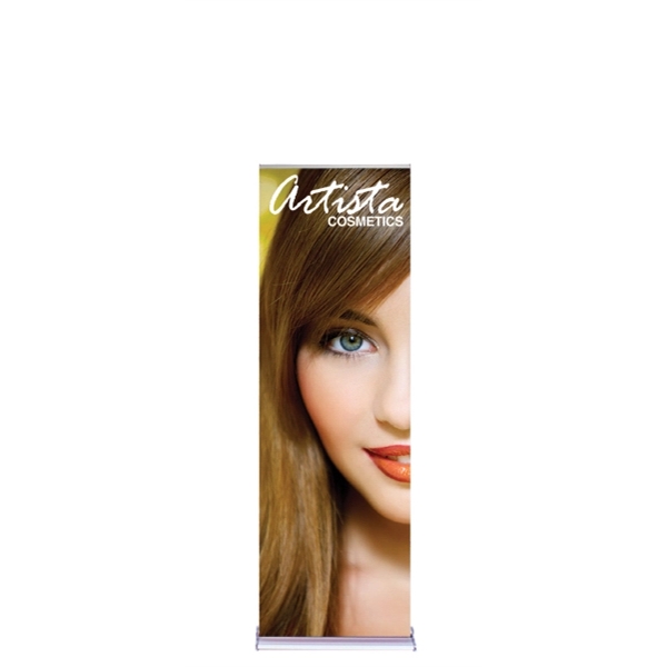 24" Silverstep Retractable Banner Stand & 85" Vinyl-Banner - 24" Silverstep Retractable Banner Stand & 85" Vinyl-Banner - Image 0 of 1