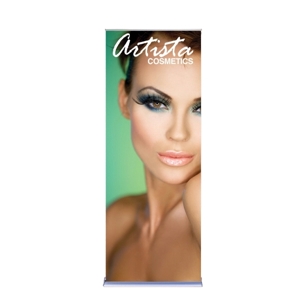 36" Silverstep Retractable Stand & 92" Fabric Banner - 36" Silverstep Retractable Stand & 92" Fabric Banner - Image 0 of 6