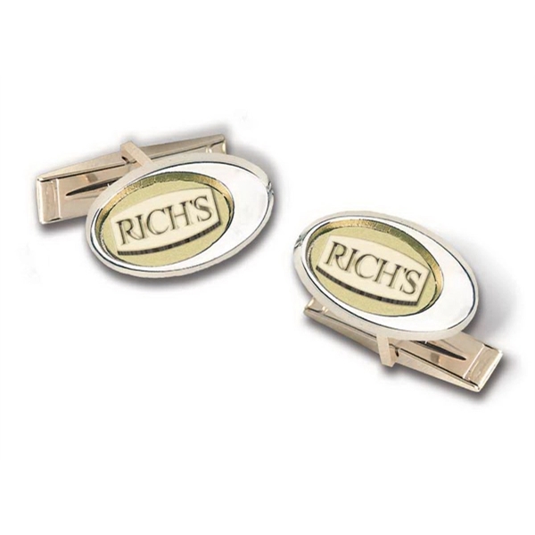 Men's Custom Personalized Oval Cufflinks - Men's Custom Personalized Oval Cufflinks - Image 0 of 0