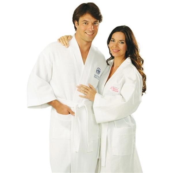 Premium, 48" Unique, Italian Waffle Weave Kimono Robe - Premium, 48" Unique, Italian Waffle Weave Kimono Robe - Image 1 of 7