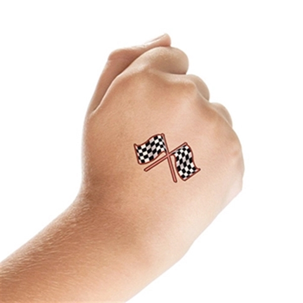 Check Flag Temporary Tattoo