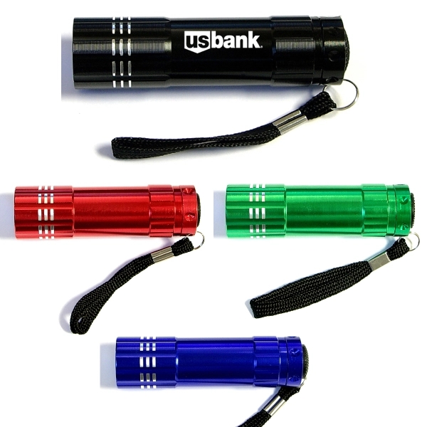 Aluminum 9 LED flashlight with Batteries