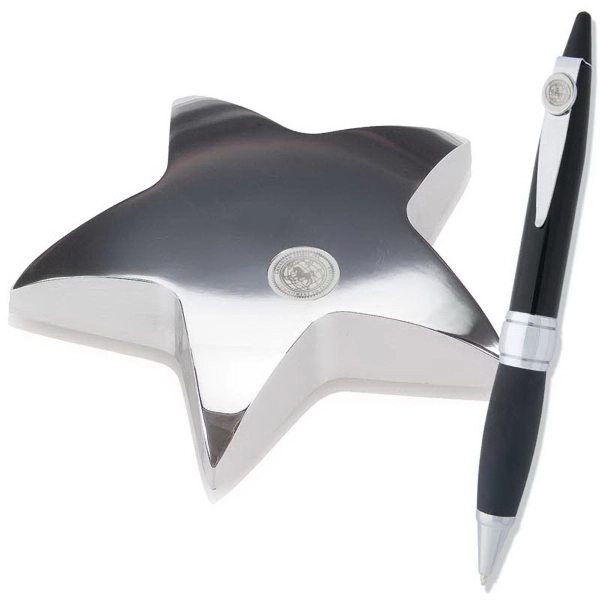Silver Star Paperweight and Ballpoint Pen - Silver Star Paperweight and Ballpoint Pen - Image 0 of 0