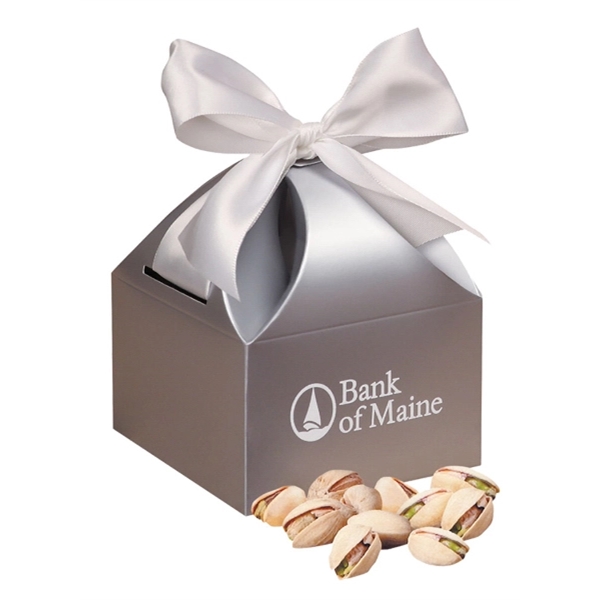 Jumbo California Pistachios in Silver Gift Box Plum Grove