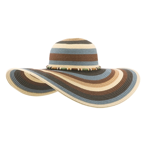 Ladies' Toyo Braid Color Block Sun Hat - Ladies' Toyo Braid Color Block Sun Hat - Image 1 of 1