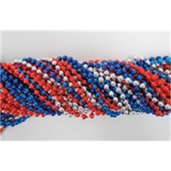Red, Silver, Blue Beads