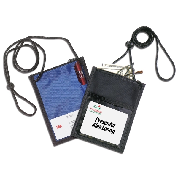 Custom Polyester Tradeshow Neck Wallet Badge Holder "Closer"