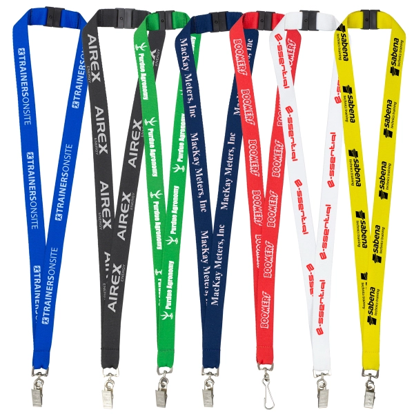 3/4" Silkscreen Lanyard with Breakaway Safety Release - 3/4" Silkscreen Lanyard with Breakaway Safety Release - Image 0 of 15