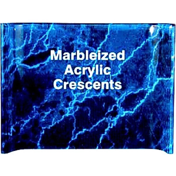 Marbleized Acrylic Crescent Awards - Marbleized Acrylic Crescent Awards - Image 1 of 2