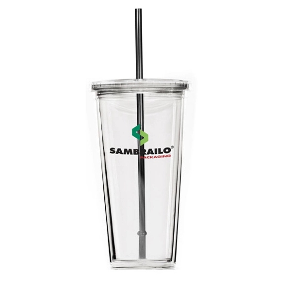 24 oz. Travel Double Wall Acrylic Cup w/ lid and straw - 24 oz. Travel Double Wall Acrylic Cup w/ lid and straw - Image 2 of 10