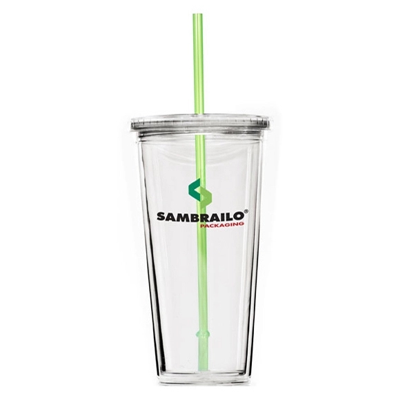 24 oz. Travel Double Wall Acrylic Cup w/ lid and straw - 24 oz. Travel Double Wall Acrylic Cup w/ lid and straw - Image 8 of 10