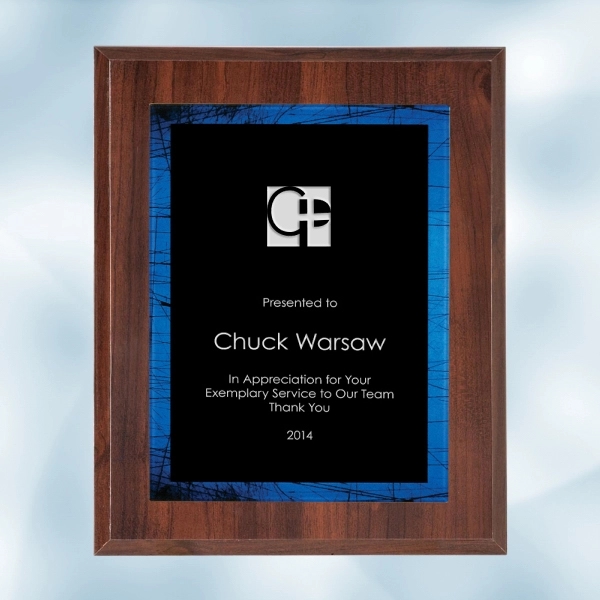 Blue Galaxy Acrylic Cherry Wood Plaque