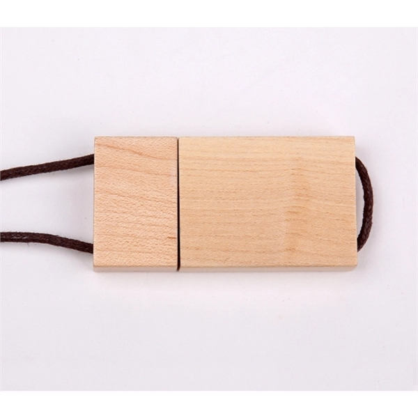 Wooden USB Flash Drive with Cord - Wooden USB Flash Drive with Cord - Image 1 of 6