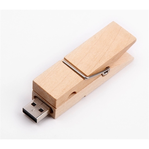 Clothespin Clip Style USB Flash Drive - Clothespin Clip Style USB Flash Drive - Image 0 of 2
