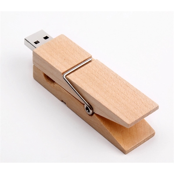 Clothespin Clip Style USB Flash Drive - Clothespin Clip Style USB Flash Drive - Image 1 of 2