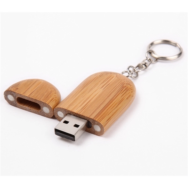 Wooden Racetrack USB Flash Drive with Keyring - Wooden Racetrack USB Flash Drive with Keyring - Image 1 of 2