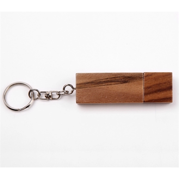 Wood USB Flash Drive with Keyring - Wood USB Flash Drive with Keyring - Image 4 of 8