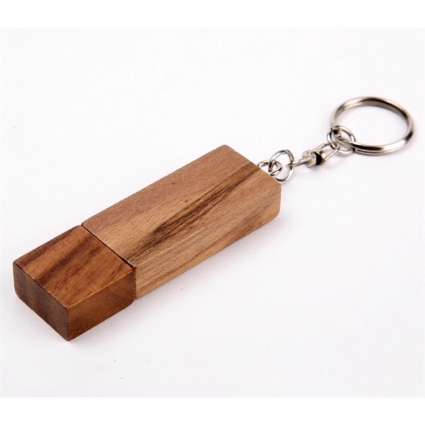 Wood USB Flash Drive with Keyring - Wood USB Flash Drive with Keyring - Image 7 of 8