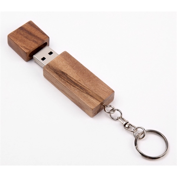 Wood USB Flash Drive with Keyring - Wood USB Flash Drive with Keyring - Image 8 of 8