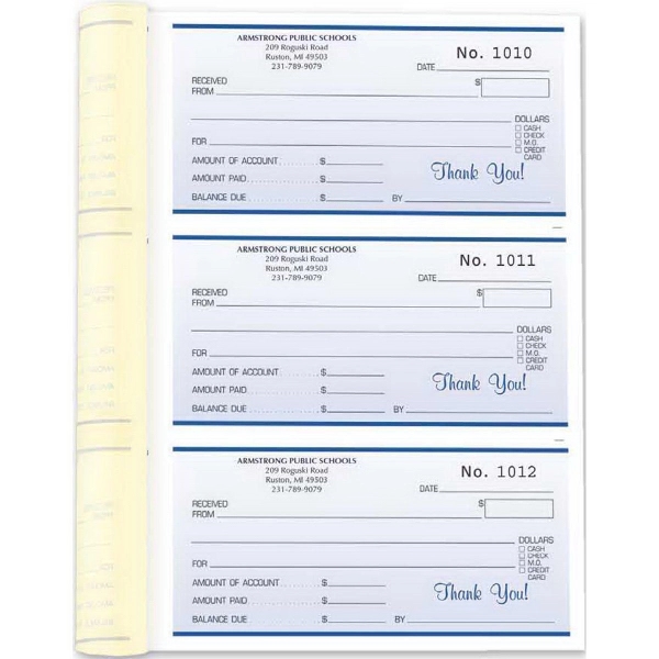 Receipt Book - 6 1/2" x 8 1/2" - Receipt Book - 6 1/2" x 8 1/2" - Image 0 of 0