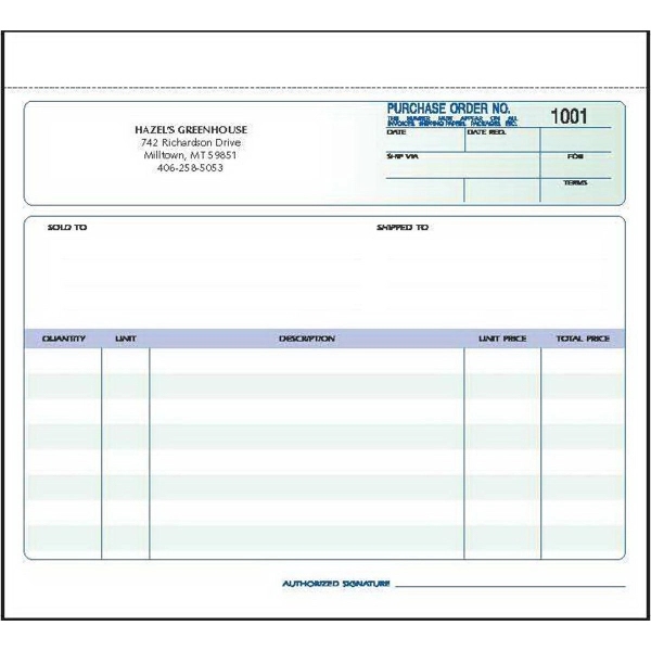 Purchase Order Form - 8 1/2" x 7" - Purchase Order Form - 8 1/2" x 7" - Image 0 of 0