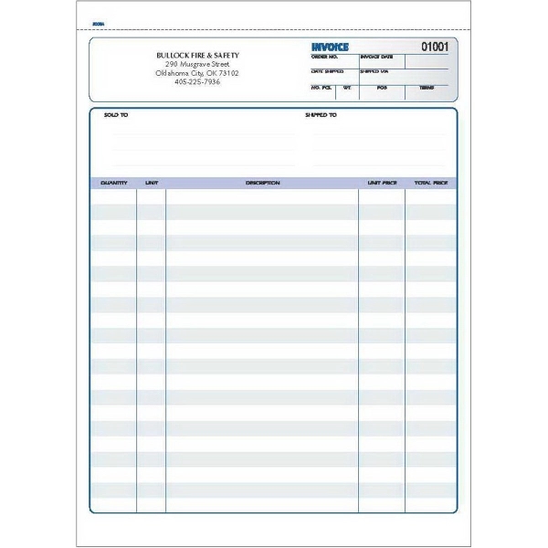 Invoice Form - 8 1/2" x 11" - Invoice Form - 8 1/2" x 11" - Image 0 of 0