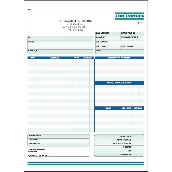 Ruled Job Invoice Form - Ruled Job Invoice Form - Image 0 of 0