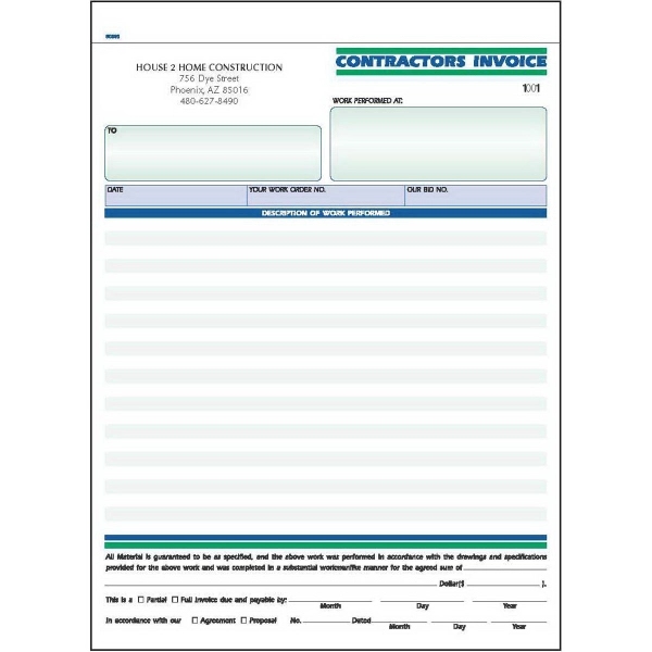 Ruled Contractor Invoice Form - Ruled Contractor Invoice Form - Image 0 of 0