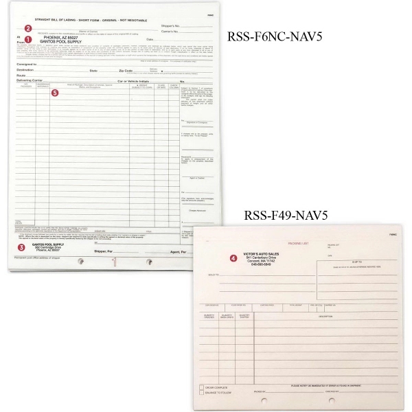 Bill of Lading Short Form - 8 1/2" x 11" - Bill of Lading Short Form - 8 1/2" x 11" - Image 0 of 0