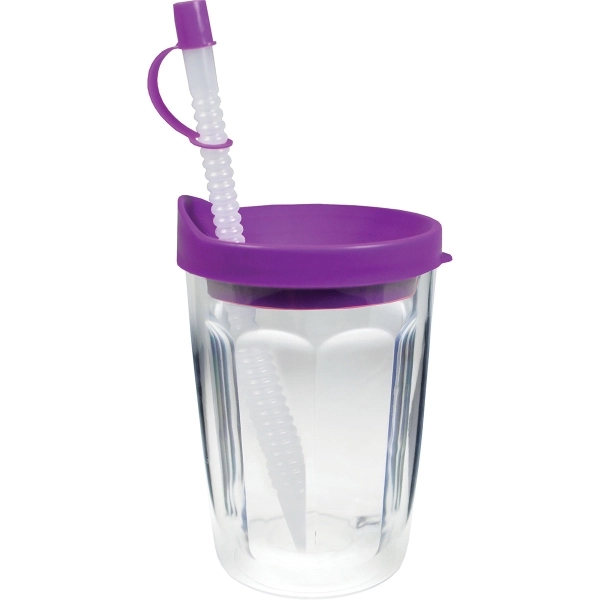 Thermal Travel Tumbler w/ Lid & Straw - White Printed Insert - Thermal Travel Tumbler w/ Lid & Straw - White Printed Insert - Image 5 of 10