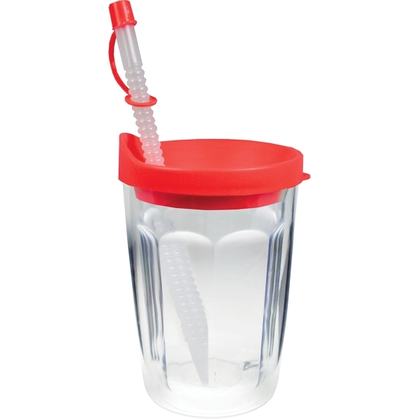 Thermal Travel Tumbler w/ Lid & Straw - White Printed Insert - Thermal Travel Tumbler w/ Lid & Straw - White Printed Insert - Image 6 of 10
