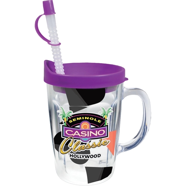 Thermal Travel Mug with Lid & Handle - Clear Insert - Thermal Travel Mug with Lid & Handle - Clear Insert - Image 0 of 11