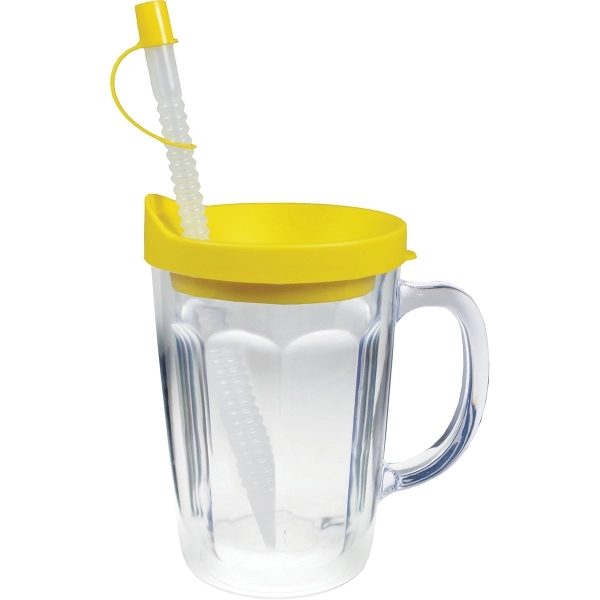 Thermal Travel Mug with Lid & Handle - Clear Insert - Thermal Travel Mug with Lid & Handle - Clear Insert - Image 9 of 11