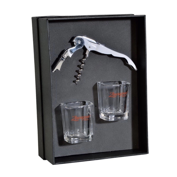 Lachlan Waiter's Corkscrew & Shot Glass Gift Set - Lachlan Waiter's Corkscrew & Shot Glass Gift Set - Image 0 of 1