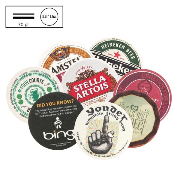 3.5" Circle Med Weight Pulpboard Coaster w/4 Color Process - 3.5" Circle Med Weight Pulpboard Coaster w/4 Color Process - Image 0 of 0