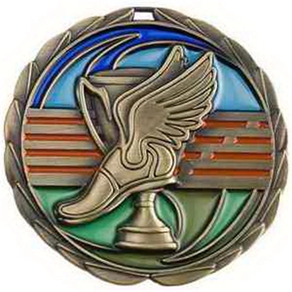 2 1/2" Track Color Epoxy Medal - 2 1/2" Track Color Epoxy Medal - Image 0 of 2