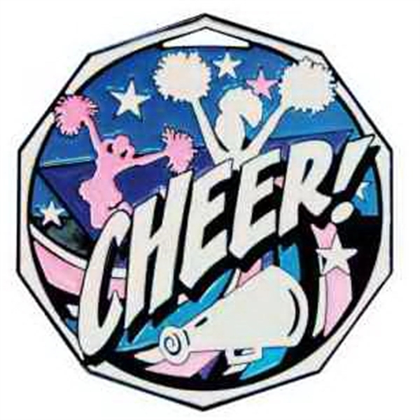 2" Cheerleader Decagon Colored Medal - 2" Cheerleader Decagon Colored Medal - Image 0 of 2