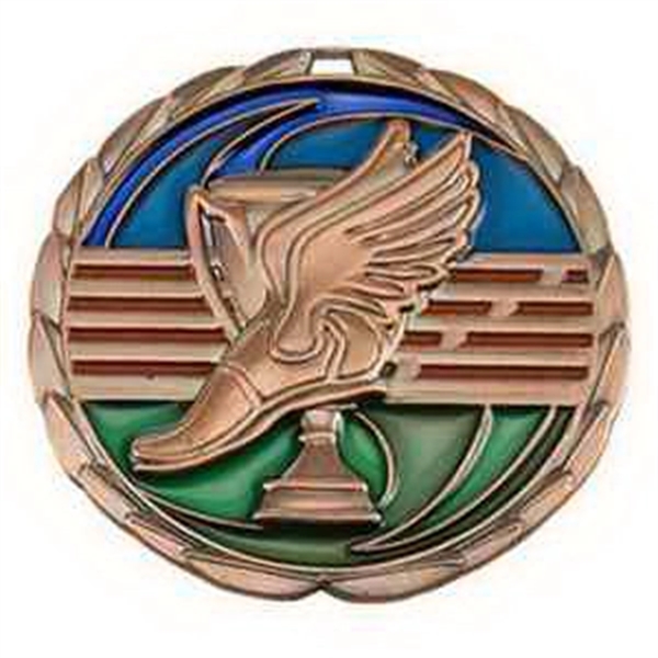 2 1/2" Track Color Epoxy Medal - 2 1/2" Track Color Epoxy Medal - Image 1 of 2