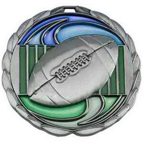 2 1/2" Football Color Epoxy Medallion - 2 1/2" Football Color Epoxy Medallion - Image 0 of 2