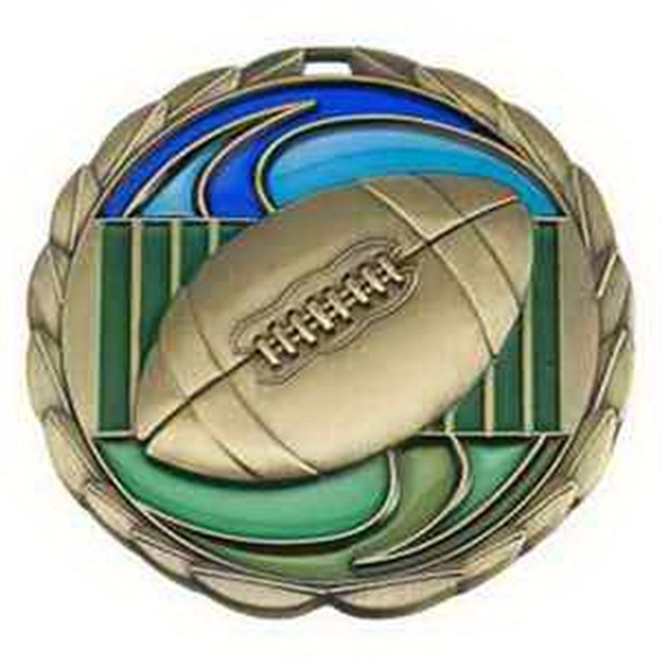 2 1/2" Football Color Epoxy Medallion - 2 1/2" Football Color Epoxy Medallion - Image 2 of 2