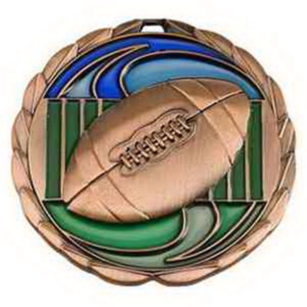 2 1/2" Football Color Epoxy Medallion - 2 1/2" Football Color Epoxy Medallion - Image 1 of 2