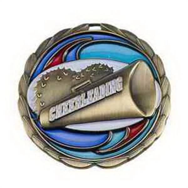 2 1/2" Cheerleader Color Epoxy Medal - 2 1/2" Cheerleader Color Epoxy Medal - Image 0 of 2
