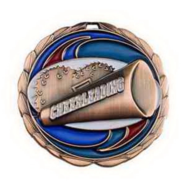 2 1/2" Cheerleader Color Epoxy Medal - 2 1/2" Cheerleader Color Epoxy Medal - Image 1 of 2