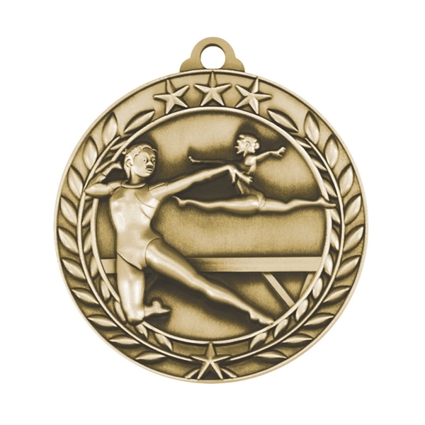 1 3/4'' GYMNASTIC (F) MEDAL - 1 3/4'' GYMNASTIC (F) MEDAL - Image 1 of 2