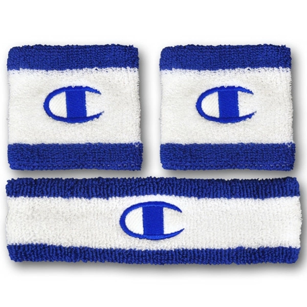 Made in the USA Striped Retro Sweatband Set with Embroidery - Made in the USA Striped Retro Sweatband Set with Embroidery - Image 0 of 1